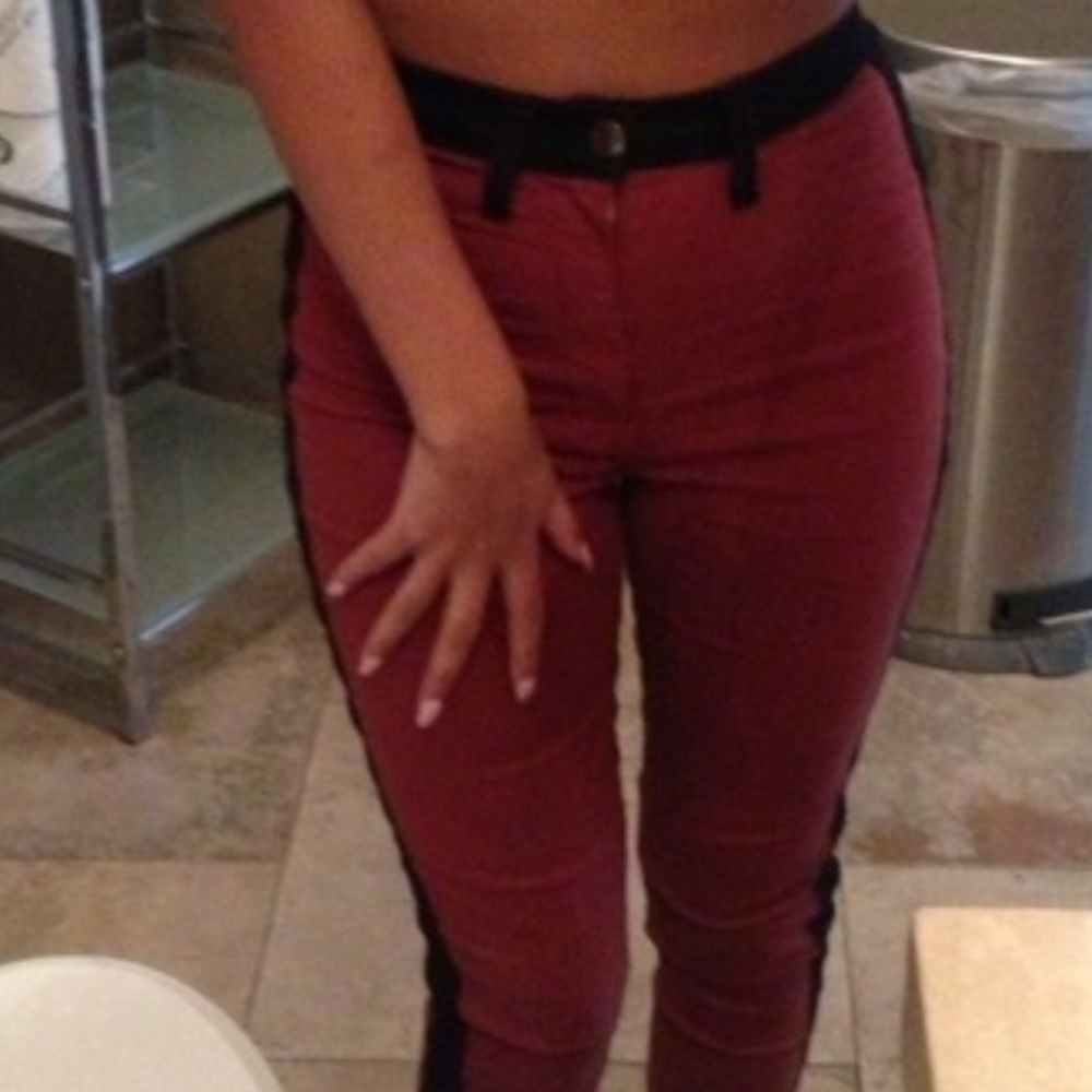 Red & black jeans